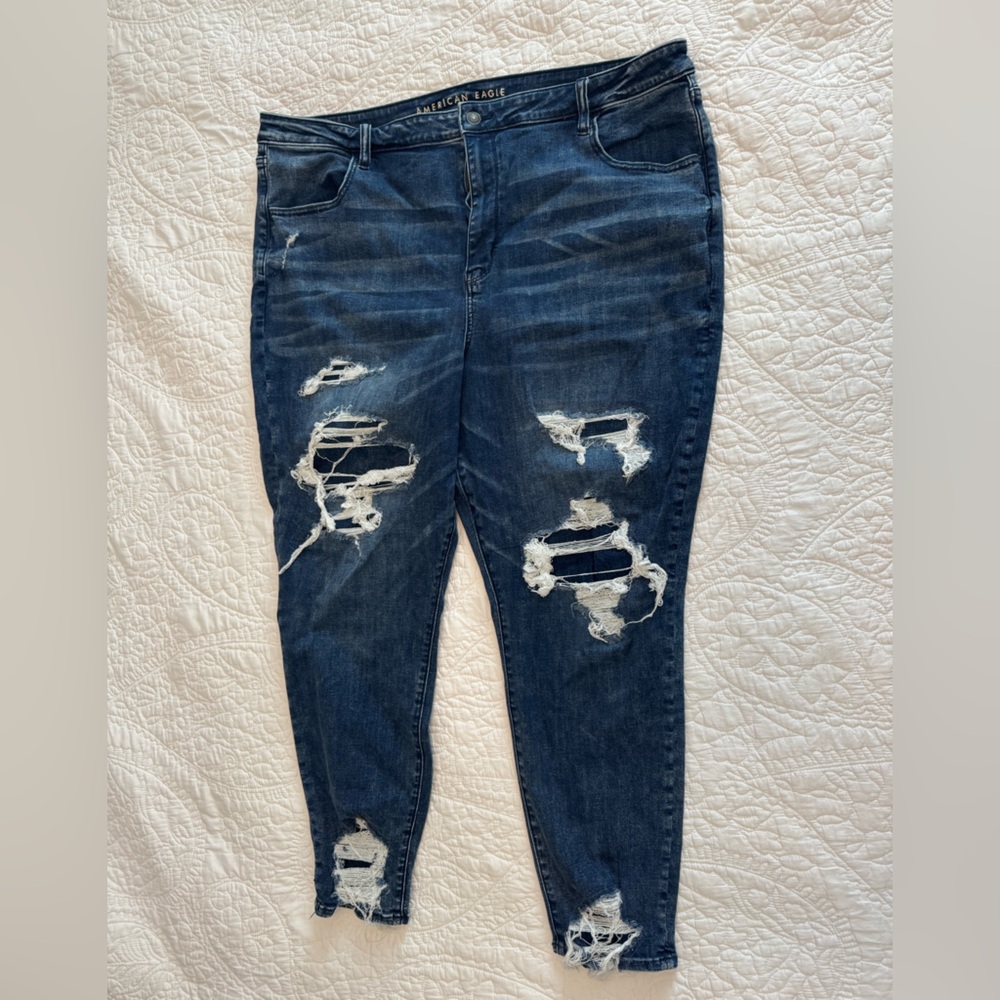 Distressed skinny jeans plus size 24 American Eagle
